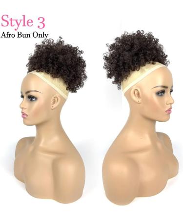 Afro Puff Drawstring Ponytail with 2 Bangs Afro High Puff Bun with Spring Curl Bangs and Afro Puff Bangs Clip in Hairpieces Pineapple Updo Ponytail with Bangs(2#) 1 ponytail+ 2 bangs #2 - Buy Online on SooperMarket.com