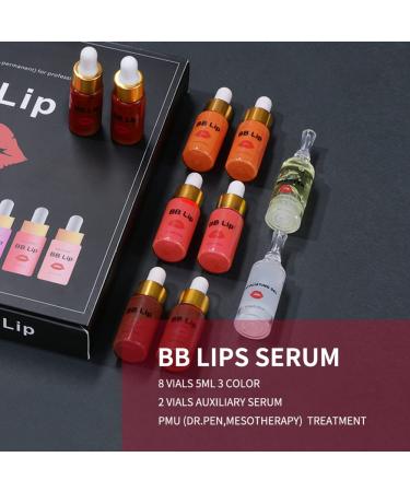 Reddhoon BB Lips Serum Kit: Semi Permanent Lip Pigment Treatment with 4 Colors Liquid Pigments, Exfoliating Gel, and Booster - Buy Online on SooperMarket.com