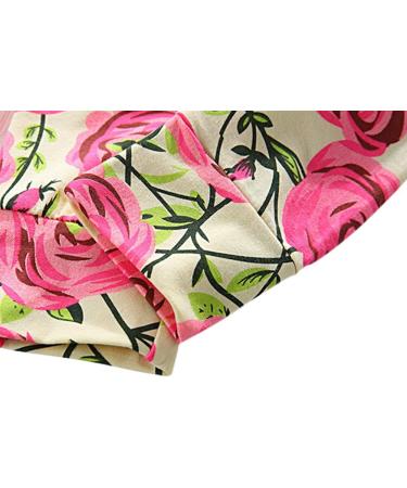 ChYoung Baby Girl 3-Piece Outfit Set, Newborn Little Sister Romper, Rose Printed Pant, Headband | 6-12 Months Pink-Floral - Buy Online on SooperMarket.com