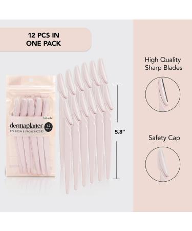 Kitsch Dermaplaning Tool - 12 Pack Facial Razors for Women | Eyebrow & Face Hair Removal | Black Blush - Buy Online on SooperMarket.com