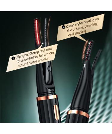 Heated Eyelash Curler Clip - USB Infrared Electric Makeup Tool for Perfect Curls - Buy Online on SooperMarket.com
