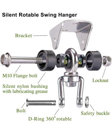 Super Silent  No Squeaking  Permanent Antirust 360 Swivel Swing Hanger  Heavy Duty Swing Hook with 4 Screws for Concrete Wooden Hanging Hardware for Porch Chair Hammock Gym SELEWARE silent swing swivel hook - Buy Online on SooperMarket.com