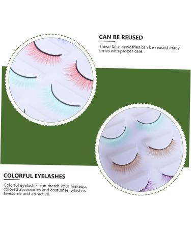 5 Pairs Colored False Eyelashes Natural Eyelashes Colorful Lashes Magnetic Eyelashes Cosmetics Toiletries Fake Eyelash Girls False Eyelashes Artificial Fiber Makeup Tools Dense 5d - Buy Online on SooperMarket.com