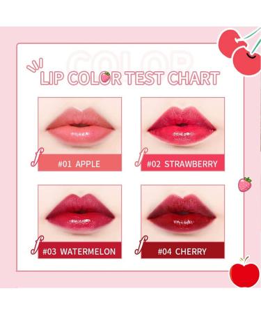 2 Colors Lip Tint Stain for Cheek & Lip | Long Lasting Glossy Korean Mini Liquid Lipstick - #01 APPLE & #03 WATERMELON - Buy Online on SooperMarket.com
