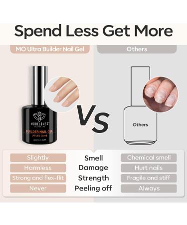Modelones 8-in-1 Gel Nail Polish Builder Neutral Nude Brown 15ml - Nail Strengthener, Extension Gel, Base & Glue Gel in Bottle - Pack of 1 - Buy Online on SooperMarket.com