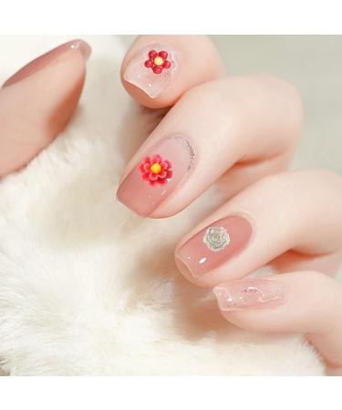 3D Flower Nail Charms 200 Pcs Colorful Acrylic Camellia Rose Flower Nail Art Charms Cherry Blossom Nail Rhinestones Gems Nail Accessories for DIY Nail Art Designs Jewelry Making (Multi-Colored) - Buy Online on SooperMarket.com