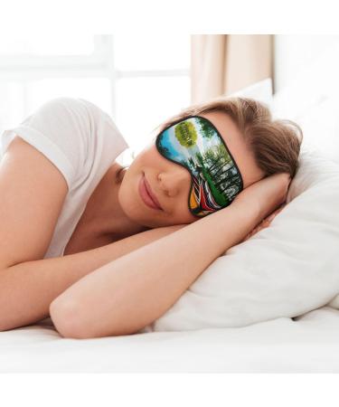 Lake with Boats Canoes Eye Mask | Soft Breathable Travel Sleep Patch for Relaxation - Buy Online on SooperMarket.com