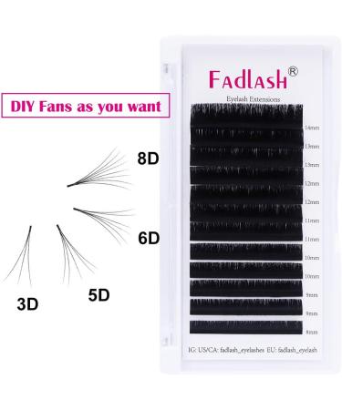 Fadlash Easy Fan Lashes J Curl 8-14mm Mixed Length - Natural Look Russian Eyelashes Extensions - Buy Online on SooperMarket.com