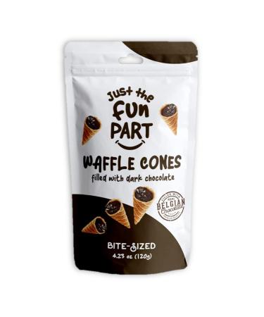 Just The Fun Part, Bite-Size Crispy Mini Waffle Cones, Filled With Premium Belgian Dark Chocolate, Great For Snacks, Desserts, Grab & Go (Dark Chocolate, 4.23 Ounce (Pack of 1)) Dark Chocolate 4.23 Ounce (Pack of 1)