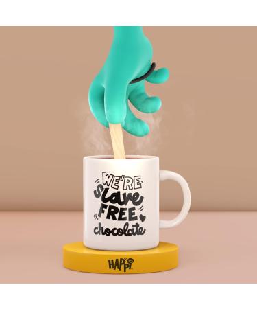 4 x Happi Salted Caramel Vegan Hot Chocolate Spoons - Chocolate Stirrers - Vegan Chocolate Gifts - Christmas Eve Box Fillers - Buy Online on SooperMarket.com
