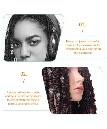 KALLORY Dreadlock Accessories - Viking Beard Beads, Skull & Antique Hair Beads - 10pcs - Buy Online on SooperMarket.com