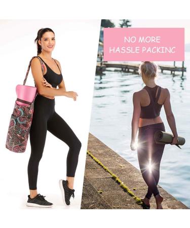 Mookis Yoga Mat Bag | Adjustable Shoulder Strap | Large Size Zipper Pocket | Flower Pattern | Multipurpose - Buy Online on SooperMarket.com