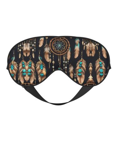 SSIMOO Feather Sleep Mask-Adjustable Breathable Fashionable Eye Mask for A Comfortable Sleep Experience Black