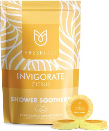 Fresh Faze Citrus Shower Steamer - Self Care Aromatherapy Gift for Women - Organic Essential Oil Shower Bombs - 15 Tablets Citrus Scent - Buy Online on SooperMarket.com