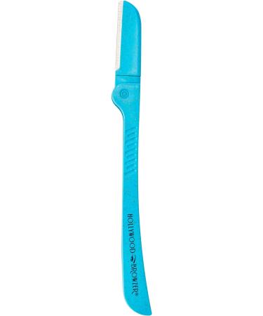 Hollywood Browzer Eyebrow Razor - Facial Hair Remover & Shaper | Blue Opal | Dermaplaning, Exfoliation, Protective Pouch | Unwanted Hair Removal - Buy Online on SooperMarket.com