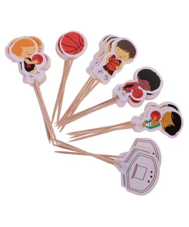 Luzhengyang Set of 24pcs Funny Basketball Boy Cupcake Food Picks Cake Topper