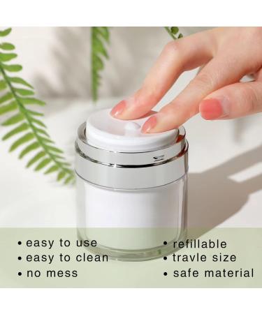 2 Pack 1.7 Oz Airless Pump Jars Vacuum Cosmetic Travel Containers | Refillable Empty Acrylic Make Up Sample Containers | White 50ml (1.7 oz / 50ml) - Buy Online on SooperMarket.com