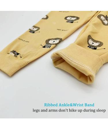 YANWANG 100% Cotton Baby Boys Girls Pajamas Set, Long Sleeve Sleepwear, 4-5 Years - Lion Print - Buy Online on SooperMarket.com