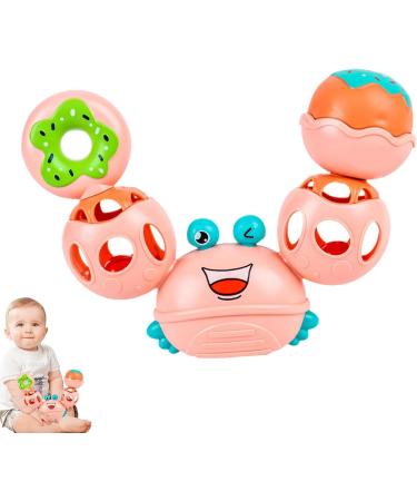 Abbto Babyrassel Crab Shape Newborn Toy - Soft Sensory Ball & Calming Bite Ring for Babies - Buy Online on SooperMarket.com