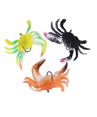 3 Pack Soft Fish Fishing Crab Lures Bait with Hooks Simulation SaltwaterLure Fishing Tackle Accessory Tool