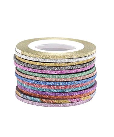 Dajidafu 14piece Easy To Nail Art Striping Tape Set Fashionable And Unique For Stunning Nails Paper Wide Application Multicolored Random Color 2MM