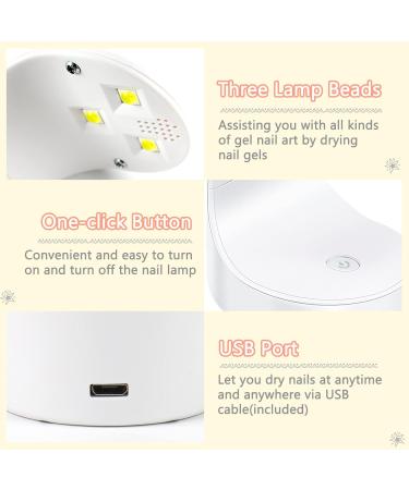 Mini LED UV Nail Dryer - Portable 16W USB Nail Lamp for Gel Nails - Pink Manicure Tool - Buy Online on SooperMarket.com