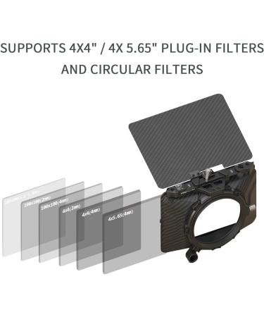 Foto4easy Mini Matte Box: Lightweight 15mm Rod Support for DSLR Mirrorless Cameras - Compatible with 67mm/72mm/77mm/82mm Lenses - Supports 4x4/4x5.65 Filters - Black Standard Edition - Buy Online on SooperMarket.com