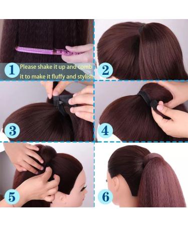 30 Inches Afro Kinky Straight Wrap Around Ponytail Long Afro Yaki Straight Ponytail Extensions for Women Girls Pony Tails Hair Pieces Dark Auburn Brown 30 inch magic ponytail 33# - Buy Online on SooperMarket.com