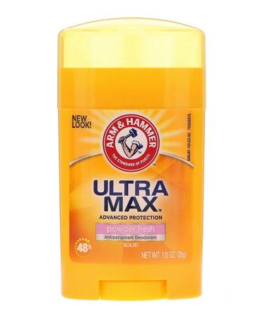 Arm & Hammer Ultra Max Powder Fresh Antiperspirant Deodorant 1.0 Oz Travel Size (Pack of 3)