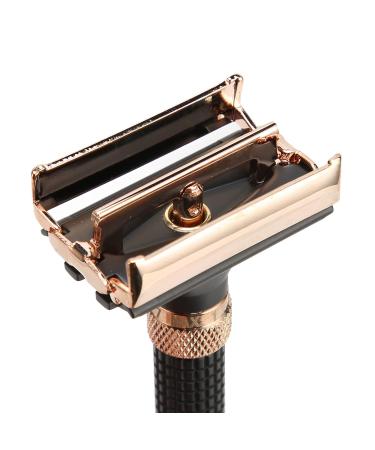 Double Edge Metal Safety Razor Handle - Reusable Grip Manual Shaver for Men & Women - Durable & Stylish Black - Buy Online on SooperMarket.com