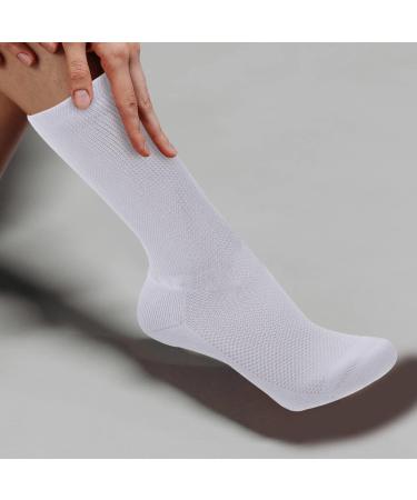 Healeved 2 Pairs Cotton Diabetic Crew Socks - White & Ankle - Elderly Nursing Comfort - Buy Online on SooperMarket.com