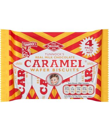 Caramel Wafer Bundle With Tunnocks Caramel Log Wafer Biscuits 4x32g x2 and Real Milk Chocolate Caramel Wafer Biscuits 4x30g x2 (4 Pack) - Buy Online on SooperMarket.com