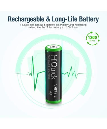 HiQuick AA Rechargeable Batteries 2800mAh - High Capacity 16 Pack | Eco-Friendly & Long-Lasting Performance for International Shipping - Buy Online on SooperMarket.com