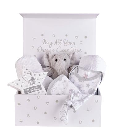 Baby Box Shop Baby Gift Set Unisex - 7 Baby Essentials for Newborn Baby Gifts in This Gender Neutral Baby Gifts Set - New Baby Hamper for Baby Shower Gifts Baby Reveal Gifts Gender Reveal Gifts Set Standard