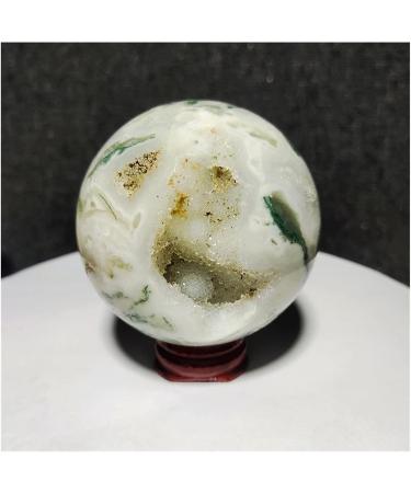 Natural Crystal Rough Natural Sphere Natural Crystal Cave Moss Aquatic Agate Ball Quartz Polished Gem Feng Shui Reiki Home Decoration 1pc 500-520g - Buy Online on SooperMarket.com