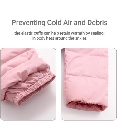 Kids Winter Puffer Jacket and Snow Bib Pants 2-Piece Snowsuit Set | Hooded Down Coat & Snow Pants Outfits | 4-5 Years - Pink - Buy Online on SooperMarket.com