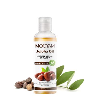 Organic Jojoba Oil  Moisturizing Jojoba Oil for Skin  Face  Body  Hair & Nails  Moisturizing Facial Oil for Dry Sensitive skin  Moisturizing Body Oil  Jojoba Oil For Hair Care - 100 ml / 3.5 fl oz