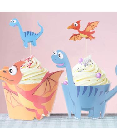 60 Pieces Dinosaur Cupcake Toppers Picks for Kids Birthday Party and Baby Shower Cake Decoration - Buy Online on SooperMarket.com
