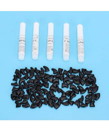 Tmishion cat nail caps dog paw-anti-scratch claw protective sleeves 100 pieces soft pet-cat nail caps cover with glue for cats and dogs (XS) XS cool black