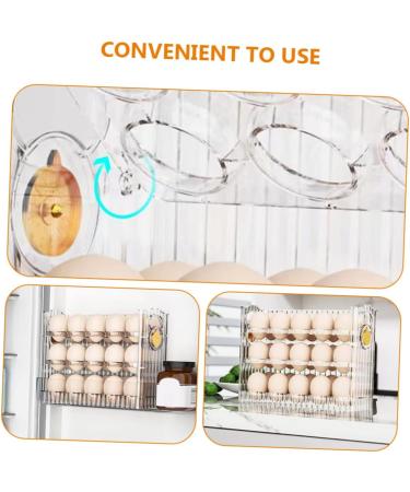 KOMBIUDA Refrigerator Egg Rack Egg Storage Box Plastic Serving Tray Vanity Organizers and Storage Egg Container for Refrigerator Transparent 26X20X10CM - Buy Online on SooperMarket.com
