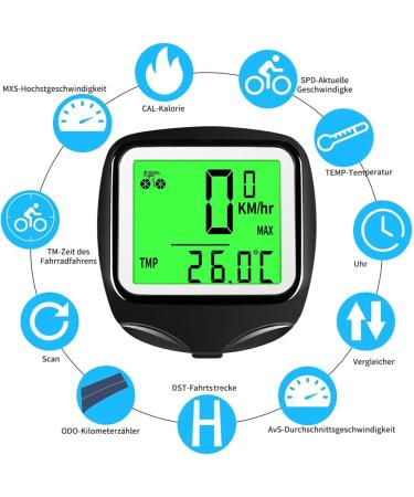 Finibo Wired Bicycle Computer - Waterproof 23-Function Speedometer & Mileage Counter for Cyclists - Buy Online on SooperMarket.com