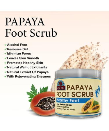 OKAY Papaya Foot Scrub 6 oz - Exfoliating and Moisturizing Foot Care Solution - Buy Online on SooperMarket.com