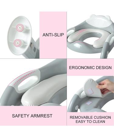 Potty Training Seat for Toddlers | Kids Toilet Chair with Ladder and Step Stool (Gray/White) - Buy Online on SooperMarket.com