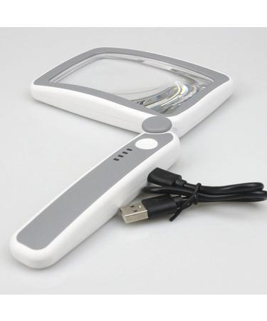 4X Glass LED Illuminated Eye-Loupe Magnifier Handheld Lens for Coin Stamps Reading Rechargeable Lens - Buy Online on SooperMarket.com