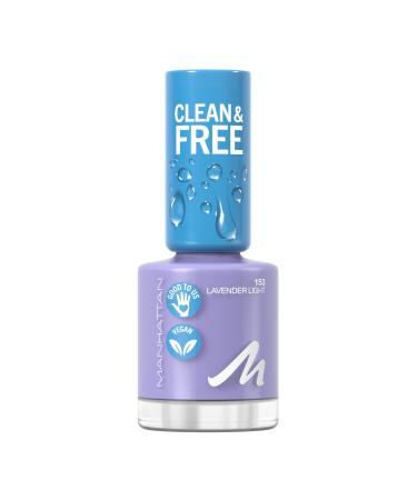 Manhattan Clean and Free Nail Polish color 153 Lavender Light breathable nail polish vegan 8 ml Clean & Free Nail Polish color 153