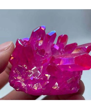 Choice of Gifts Natural Angelic Crystal Cluster with Titanium Plated Quartz Cluster Stone for Vibration Stone HOMEZHOU (Size : 80-100g)
