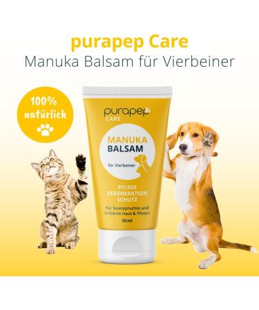 Purapep Care - Manuka Balsam for Dogs & Cats | Skin & Paw Regeneration | 50ml - Soothing Care for Stressed & Irritated Skin - Buy Online on SooperMarket.com