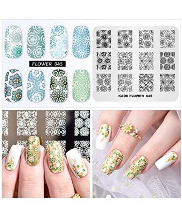 Alexnailart Nail Stamping Printing Plate Template Image Plate Stamper Scraper Flower Pattern Nail Art Decoration DIY Print Manicure Design FL045 - Buy Online on SooperMarket.com
