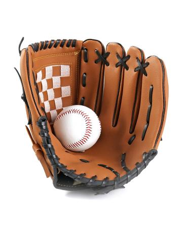 Baseball gloves softball gloves made of PU leather baseball glove bating gloves training competition glove permanent softball gloves for children adults 12.5 '