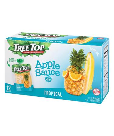 Tree Top Tropical Apple Sauce Pouches 3.2 oz - Pack of 12 | Tropical Flavored Snack Pouches - Buy Online on SooperMarket.com